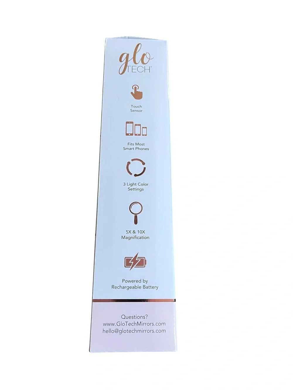 New GloTech Portable Beauty Station LED 2 Mirror 5X & 10X Magnification Touch